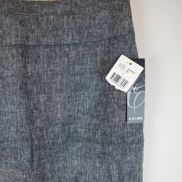 Womens Chime LINEN Business Casual Gray Pencil Skirt Size 7 Buckle adjust 🔥 NWT - Picture 3 of 5